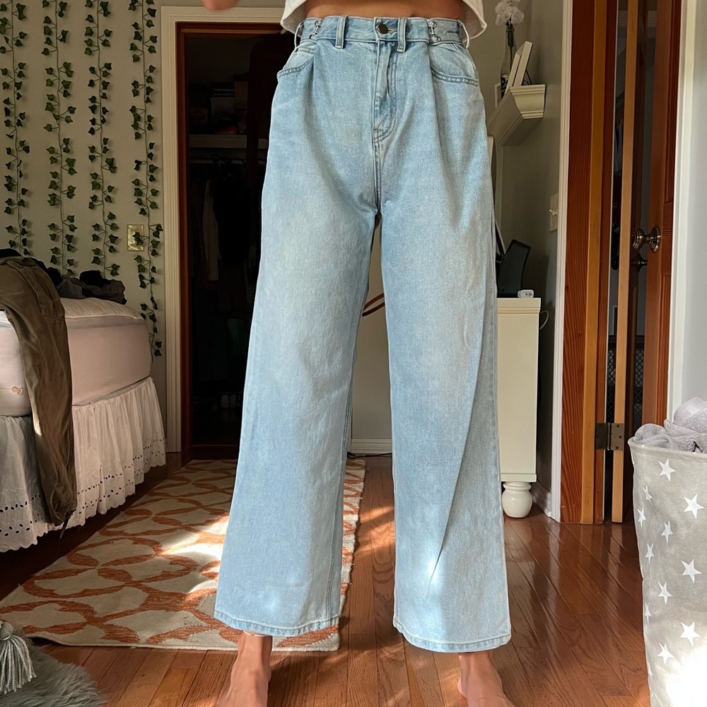 Urban Outfitters Light Blue Wide Leg Jeans